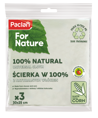 Paclan Ганчірка натуральна (віскоза + кукурудзяний крохмаль) 3 шт