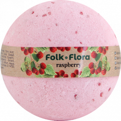 Folk&Flora Бомбочка для ванны Малина 130 г