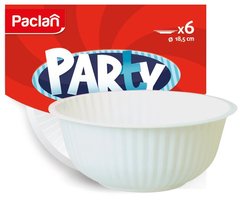 Paclan Тарелка пластиковая для супа/салата белая Party Classic 185 мм 6 шт