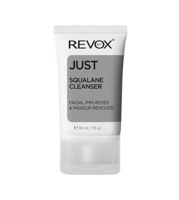 Revox B77 Just Очищуючий гель для зняття макіяжу та забруднень з обличчя зі скваленом 30 мл
