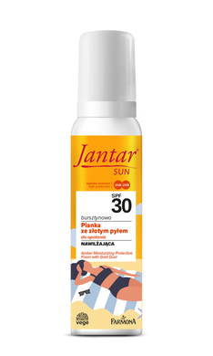 Farmona Jantar Sun Янтарная защитная пенка увлажняющая с золотистым напылением SPF 30 150 мл