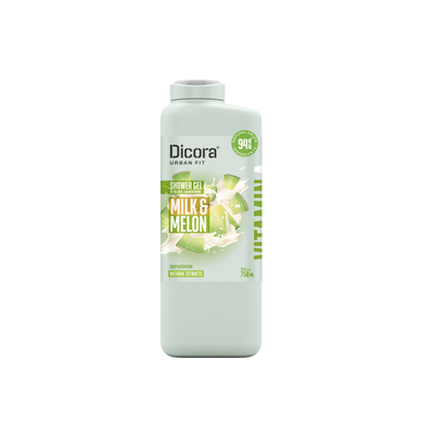 Гель для душу живильний з вітаміном А Молоко та диня Dicora Urban Fit 750 мл