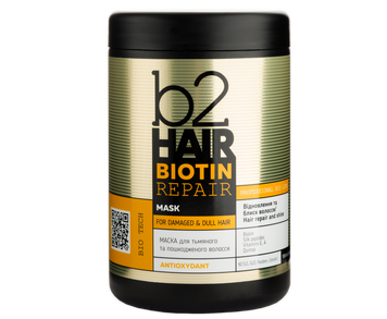B2Hair Biotin Repair Маска для тьмяного та пошкодженого волосся 1000 мл