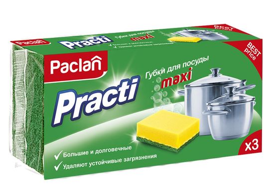 Paclan Губки для кухні Practi Maxi 3 шт