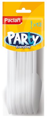 Paclan Ніж пластиковий білий Party Every Day 12 шт