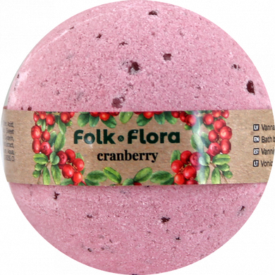 Folk&Flora Бомбочка для ванны Клюква 130 г